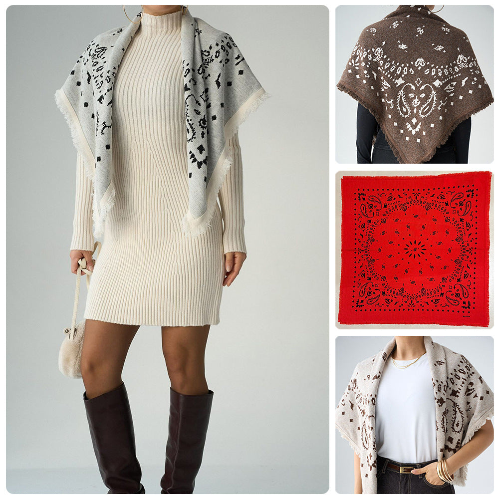 Foulard Carré Élégant Motif Tendance